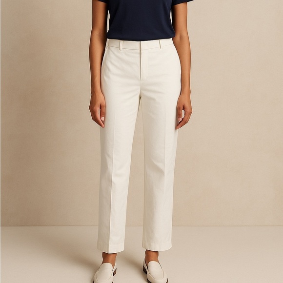 J.Crew Kallie Pant White Size 14 Tall Stretch Cotton Trousers - Picture 3 of 13